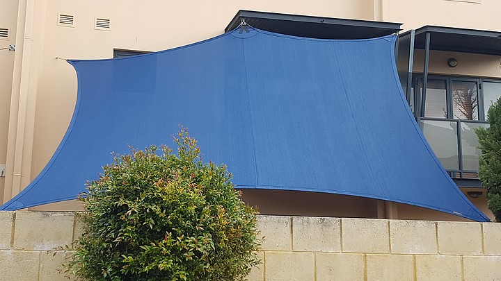 Photograph of Privacy/ shade sail in fabric Rainbow Z16 Navy Blue
