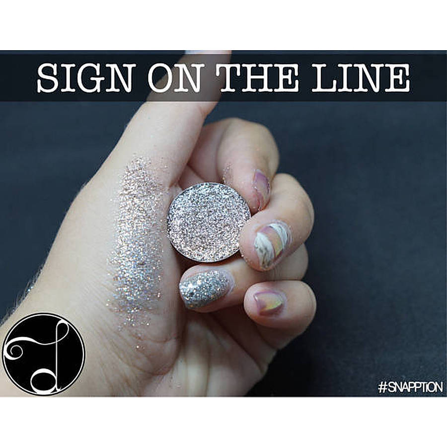 Pressed Glitter - SIGN ON THE LINE - Holographic Champagne - DCPG-SIGN-H - ONLY 2 LEFT - Image 1