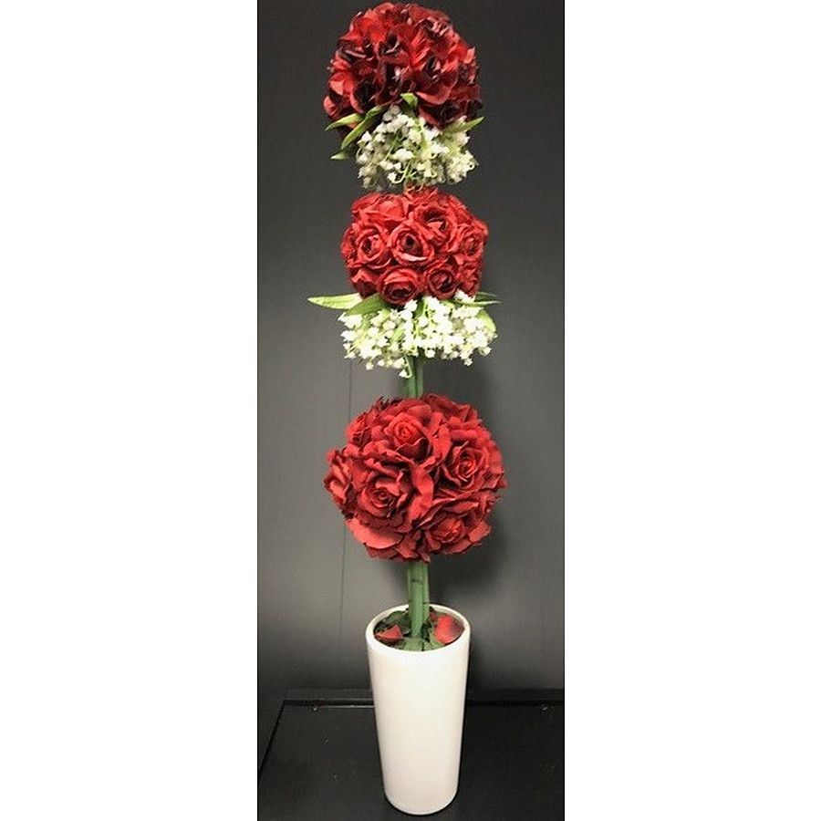 3 Tier red rose arrangement - white vase - PICK UP ONLY FROM PERTH STORE - Image 1
