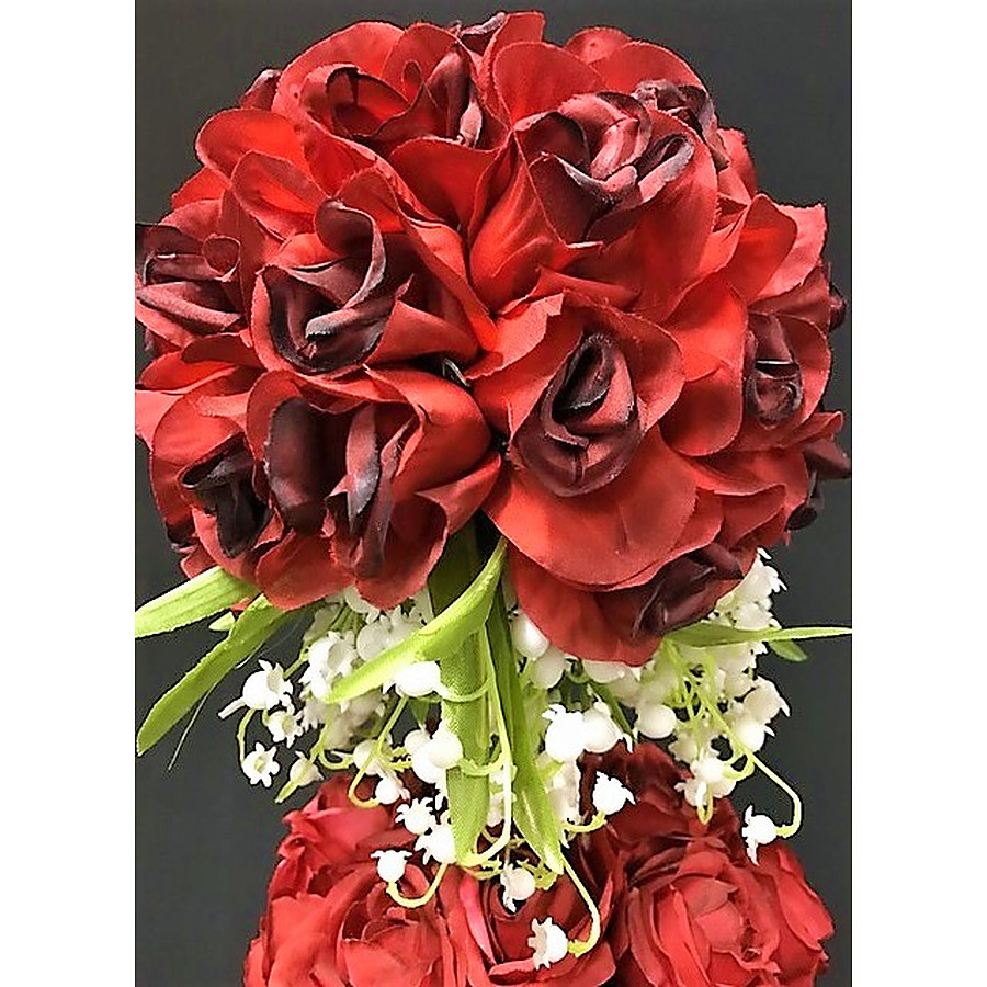 3 Tier red rose arrangement - white vase - PICK UP ONLY FROM PERTH STORE - Image 2