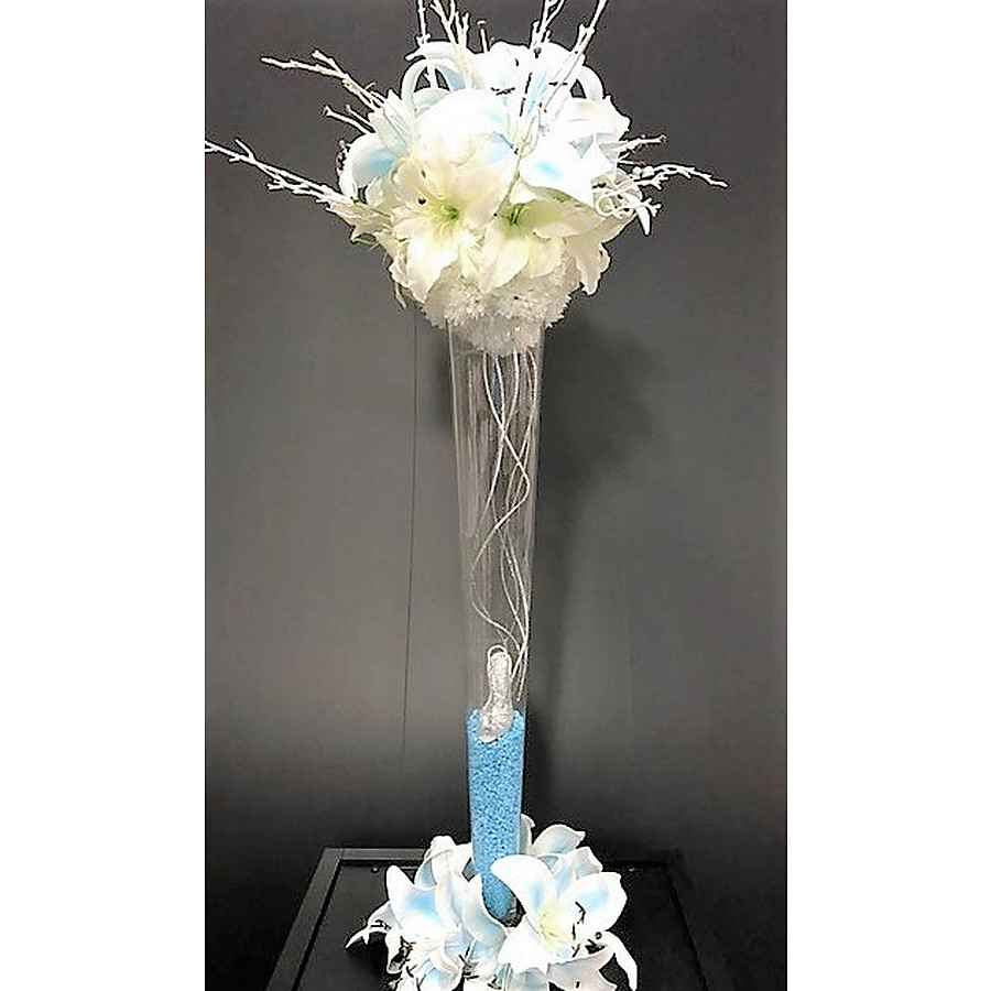 120cm Centrepiece blue white lilium vase - PICK UP ONLY FROM PERTH STORE - Image 1