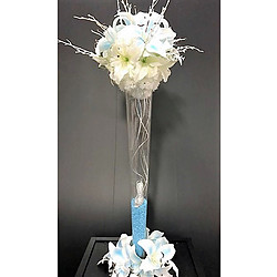 more on 120cm Centrepiece blue white lilium vase - PICK UP ONLY FROM PERTH STORE