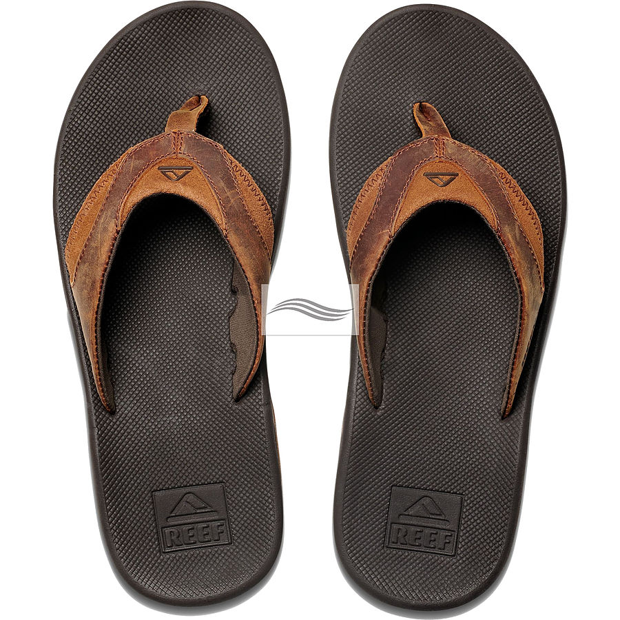 Reef Leather Fanning Bronze Mens Thongs