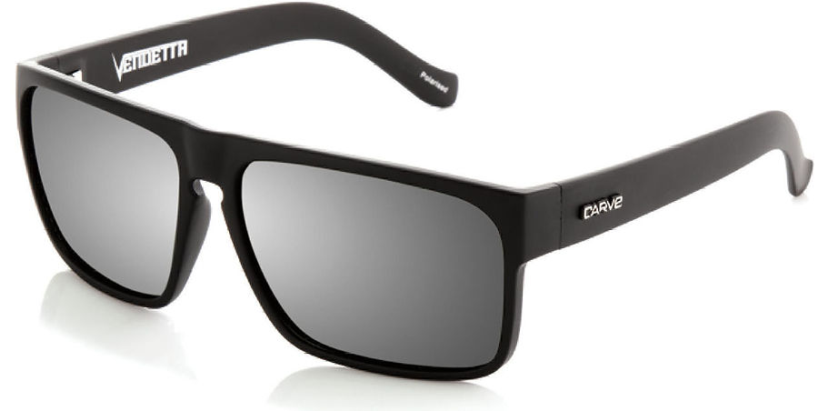 Carve Eyewear Vendetta Matt Black Silver Mirror Polarised Sunglasses - Image 1