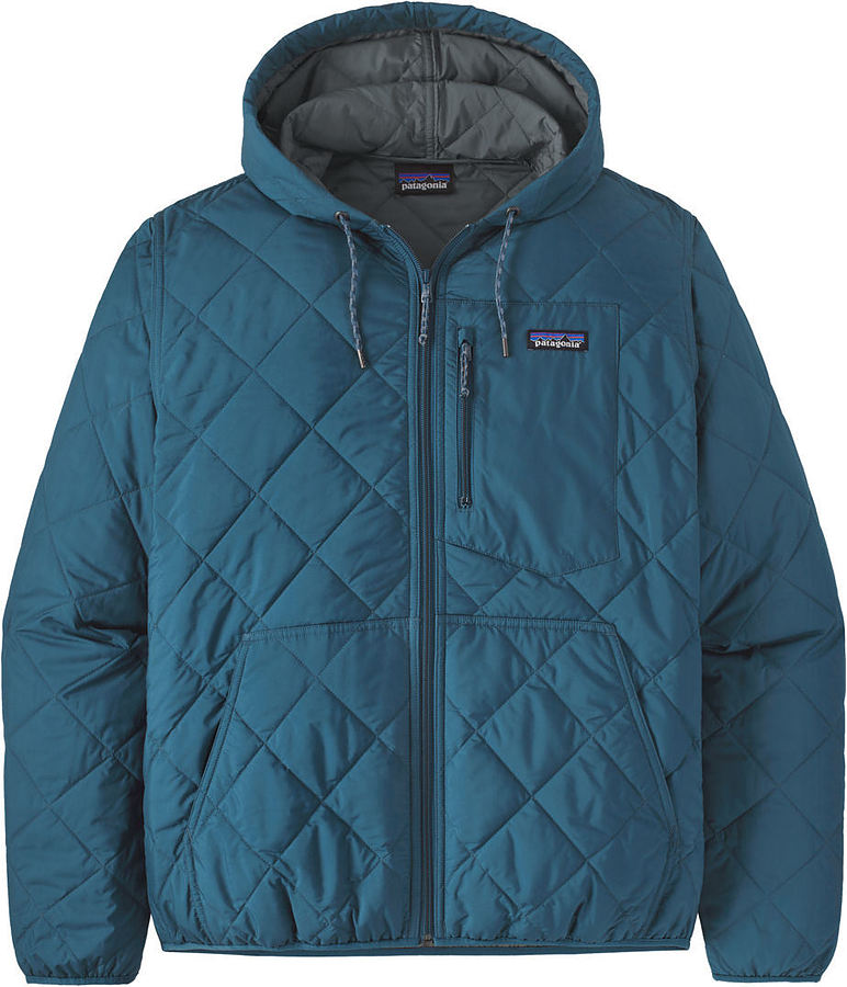 Patagonia Diamond Quilted Bomber Hoody Jacket Wavy Blue - Image 1
