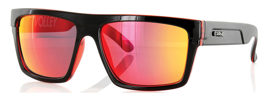 Carve Eyewear Volley Black Red Iridium Sunglasses - Image 1