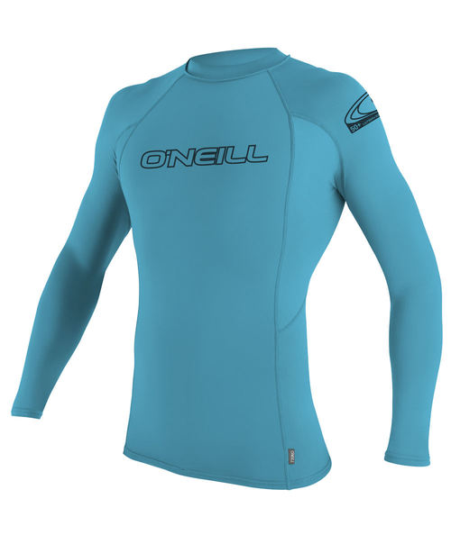 Oneill Kids Basic Skins LS Rash Vest Crew Turquoise - Image 1
