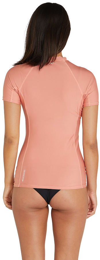 Oneill Ladies Basic UV Short Sleeve Rash Vest Clay - Image 2