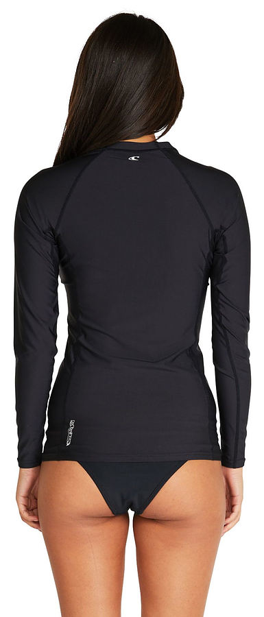 Oneill Ladies Basic UV Long Sleeve Rash Vest Black - Image 2