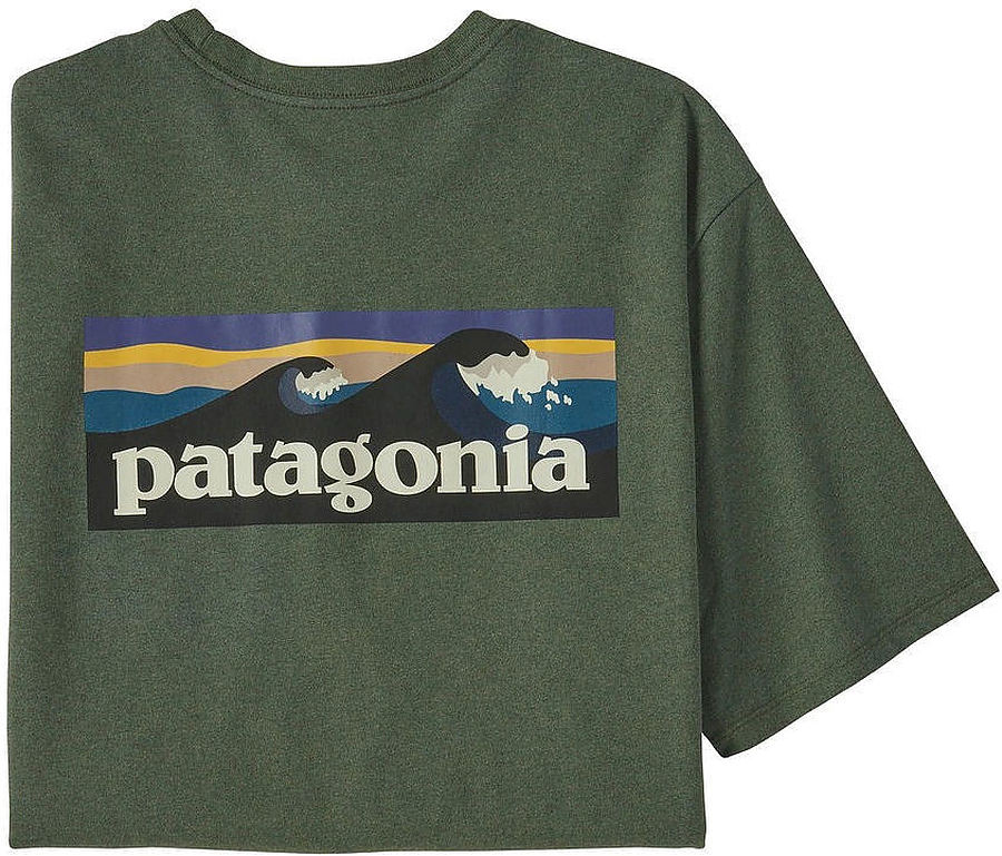 Patagonia Men's Boardshort Logo Pocket Responsibili T-Shirt Hemlock Green - Image 1