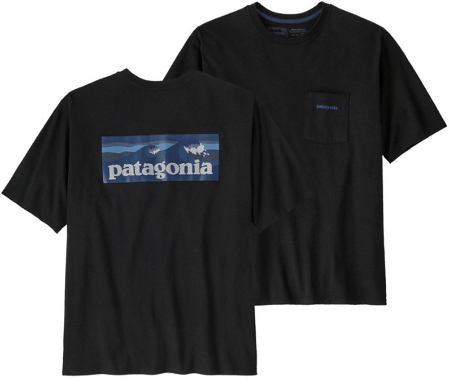Patagonia Men's Boardshort Logo Pocket Responsibili T-Shirt Ink Black - Image 1