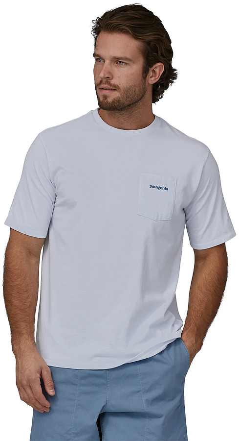 Patagonia Men's Boardshort Logo Pocket Responsibili Tee White - Image 2