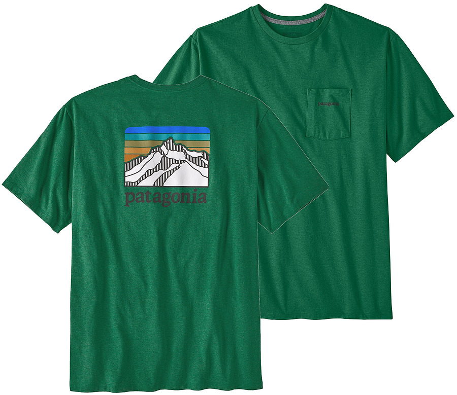 Patagonia Men's Line Logo Ridge Pocket Responsible Tee Gather Green - Image 1