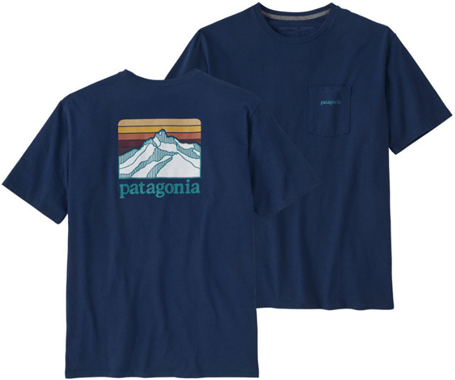 Patagonia Men's Line Logo Ridge Pocket Responsible Tee Lagom Blue - Image 1