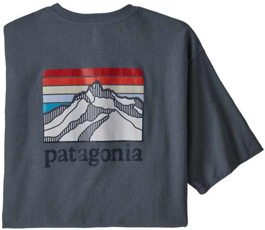 Patagonia Men's Line Logo Ridge Pocket Responsible Tee Plume Grey - Image 1