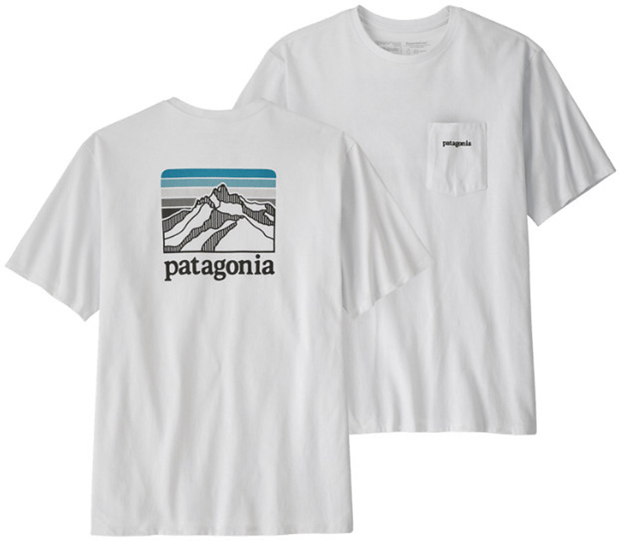 Patagonia Men's Line Logo Ridge Pocket Responsible Tee White - Image 1