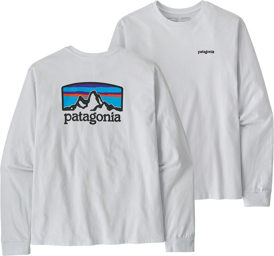 Patagonia Men's LS Fitz Roy Horizons Responsibili Tee White - Image 1