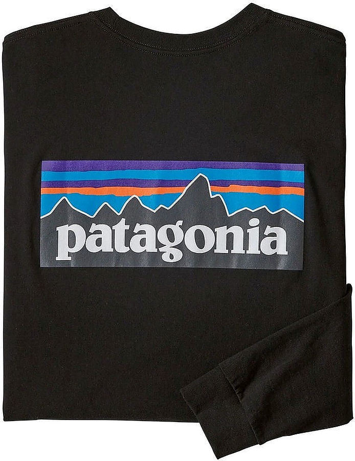 Patagonia Men's LS P-6 Logo Responsibili T-Shirt Crater Black - Image 1