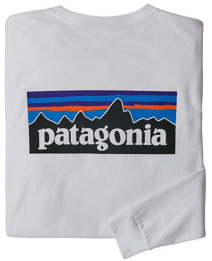 Patagonia Men's LS P-6 Logo Responsibili T-Shirt Crater White - Image 1