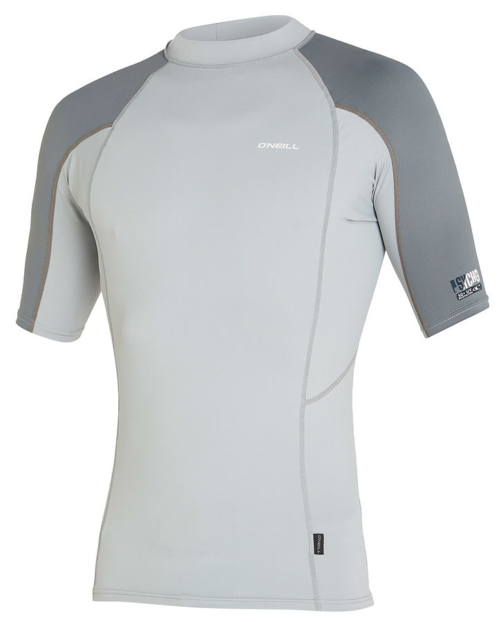O'Neill Psycho UV Short Sleeve Rash Vest Cool Grey Smoke - Image 1