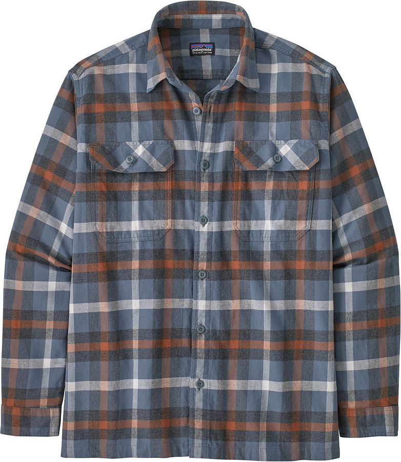 Patagonia Men's LS Organic Cotton MW Fjord Flannel Shirt Forage Plume Grey - Image 1