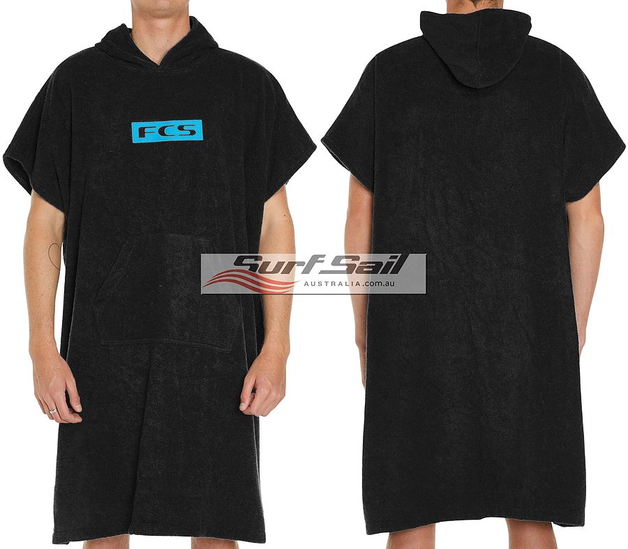 FCS Poncho Beach Towel Black Blue Label - Image 1