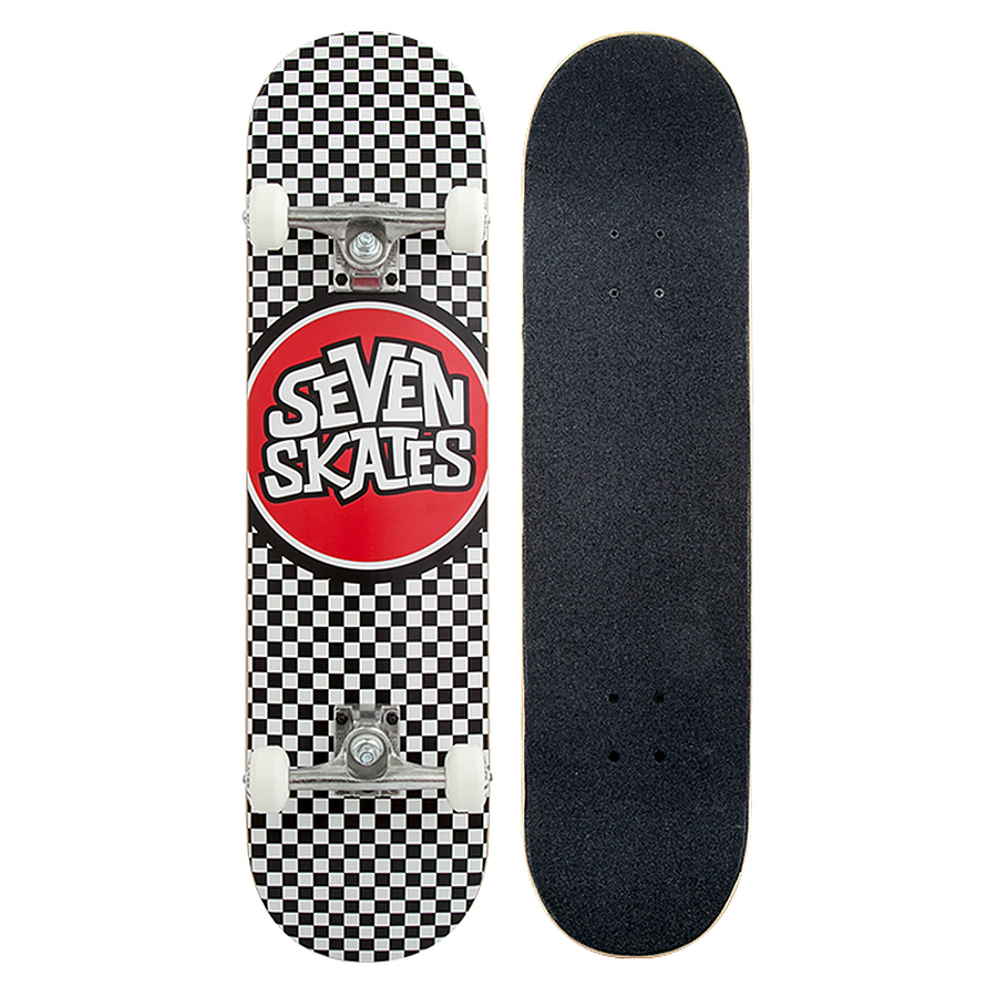 Seven Skates Complete Checkered Skateboard