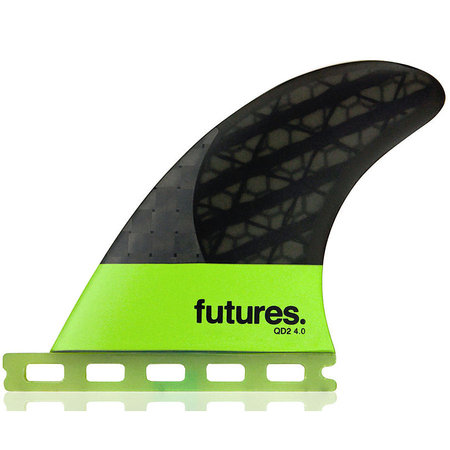 Futures QD2 Blackstix Green Quad Rear Fin Set (4.0 inch)