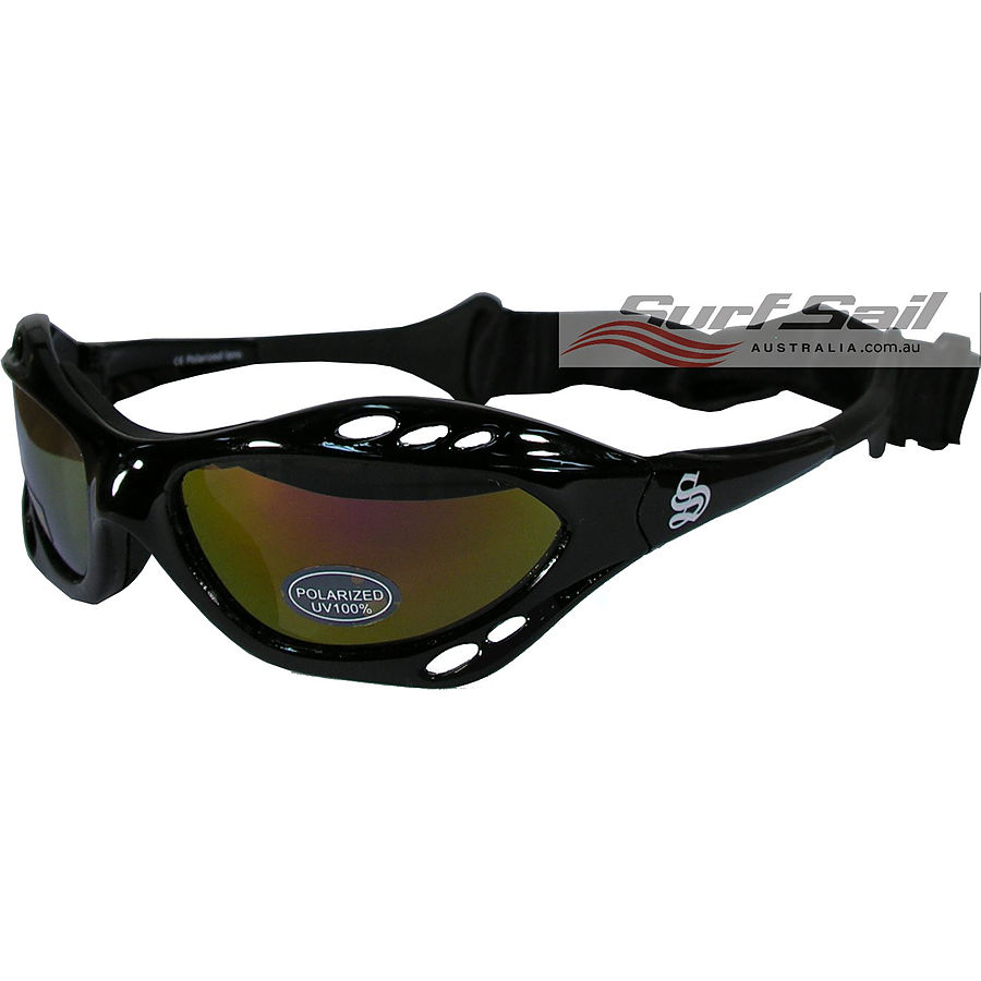 Surf Sail Australia Gloss Black Revo Polarised Sports Sunglasses