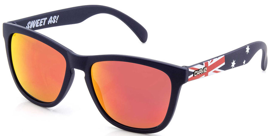 Carve Eyewear Australiana Matt Navy Red Iridium Lens Sunglasses - Image 1