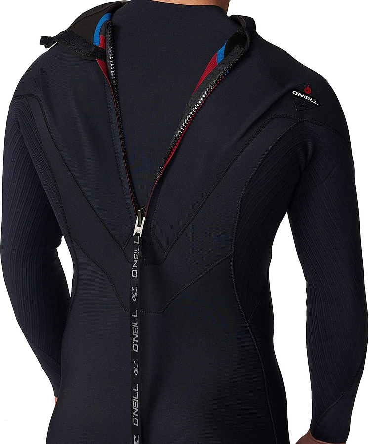 5515OA Oneill Hyper Fire Mens Full Steamer Back Zip Black 3mm 2mm - Image 3