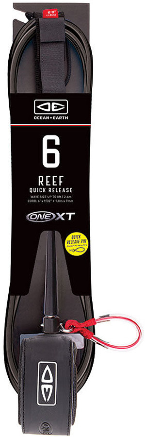 Ocean And Earth Premium XT One Piece Reef Leash w Quick Release 6 ft Black