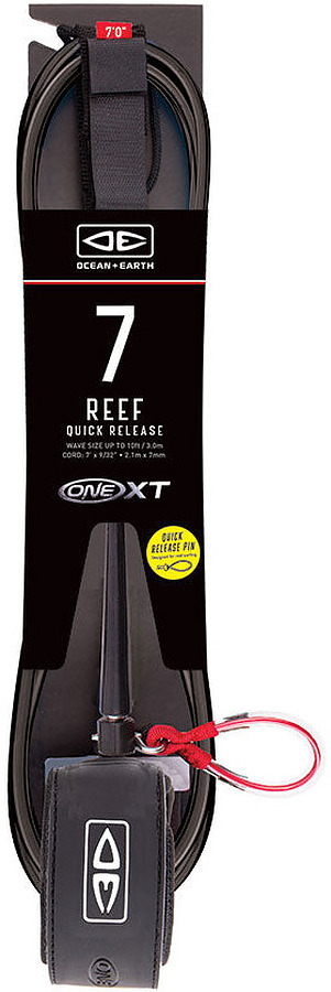 Ocean And Earth Premium XT One Piece Reef Leash w Quick Release 7 ft Black