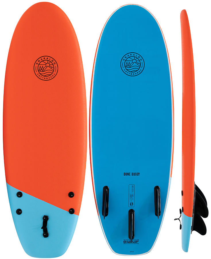 blue and orange surfboard