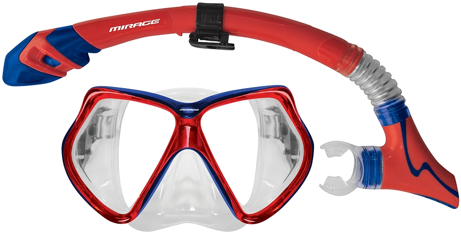 Surf Sail Australia Bermuda Dry Silicone Mask and Snorkel Set Red - Image 1