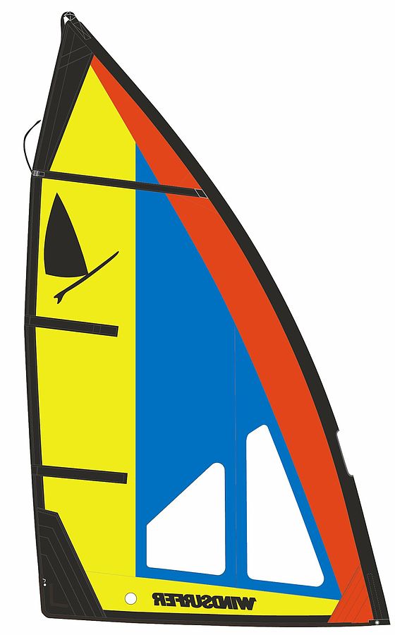 Windsurfer LT Regatta 5.7 Sail Yellow Blue Red - Image 1