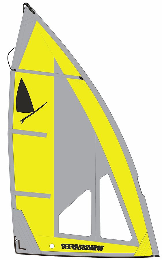 Windsurfer LT Regatta 5.7 Sail Yellow Grey - Image 1