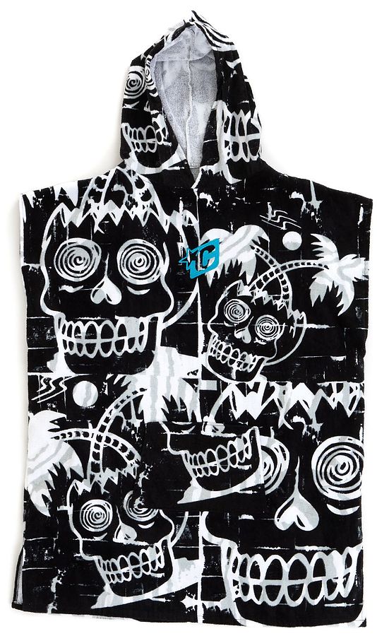 Creatures Youth Beach Poncho Towel Black White - Image 1