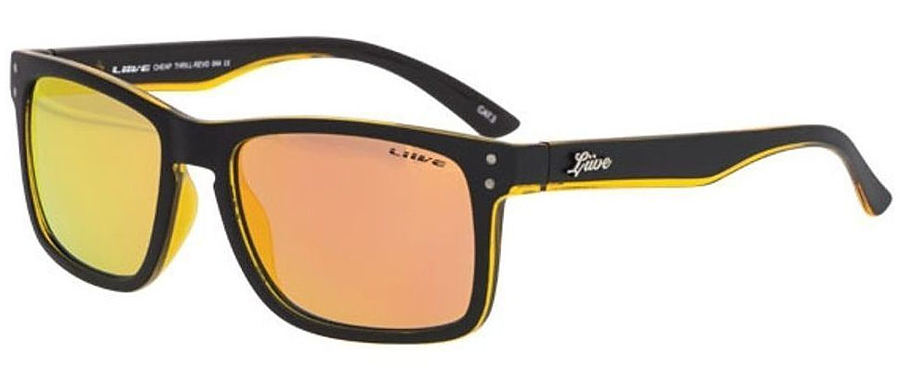 Liive Vision Cheap Thrill Mirror Matt Black-Orange Sunglasses - Image 1
