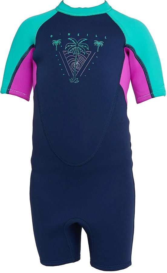 Oneill Toddler Reactor Girls Spring Wetsuit Navy Seaglass Berry