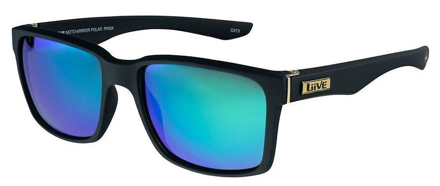 Liive Vision Moto Mirror Polar Matt Black Sunglasses - Image 1