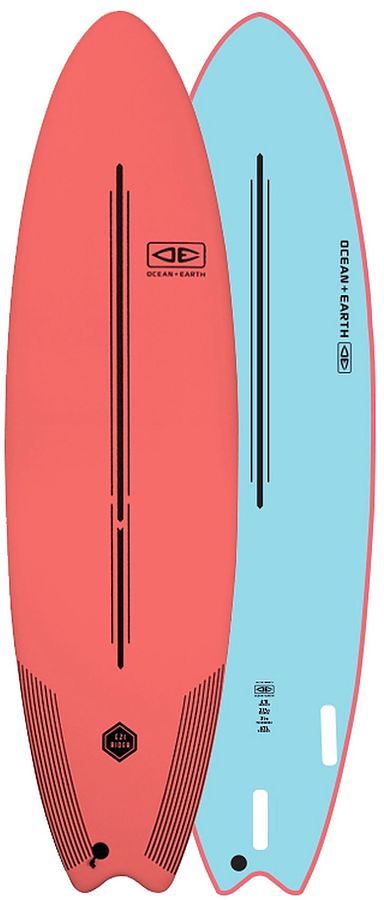 Ocean and Earth Easy Rider Softboard Coral 7 ft - Image 1