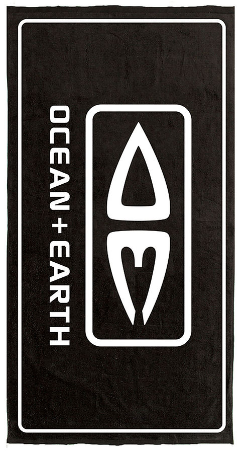 Ocean and Earth Priority Beach Towel Black - Image 1