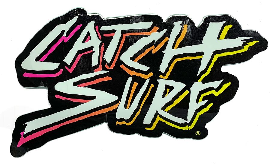 Catch Surf Tropical Logo Sticker Black White - Image 1