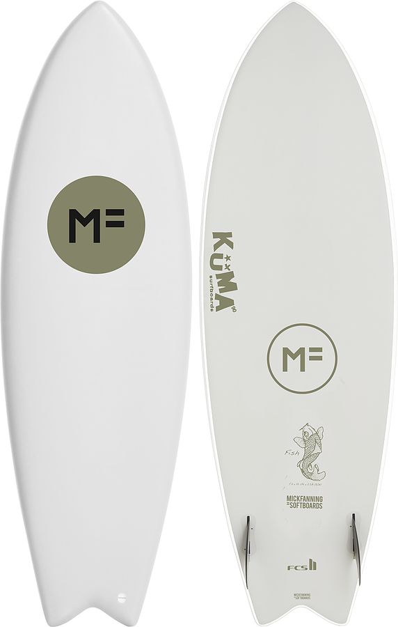 Mick Fanning Softboards X Kuma Fish Softboard White 5 ft 8 inches FCSII