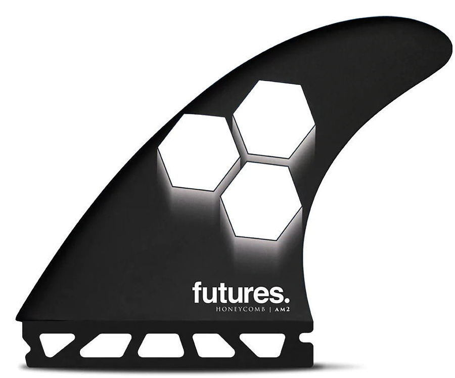 Futures AM2 Honeycomb Large Tri Fin Fin Set Black and White - Image 1