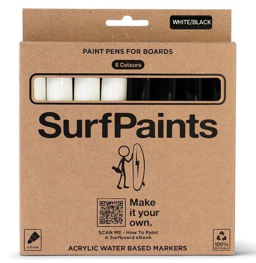 Surfpaints Surfboard Black and White Paint Pens - Image 1