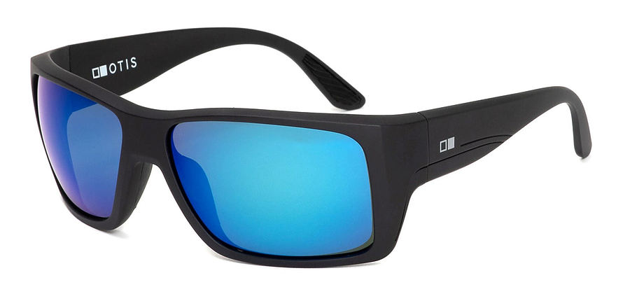 Otis Coastin Matte Black Mirror Blue Polarised Sunglasses - Image 1