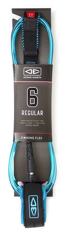 Ocean And Earth Diamond Flex Reg Leash Blue 6 ft - Image 1