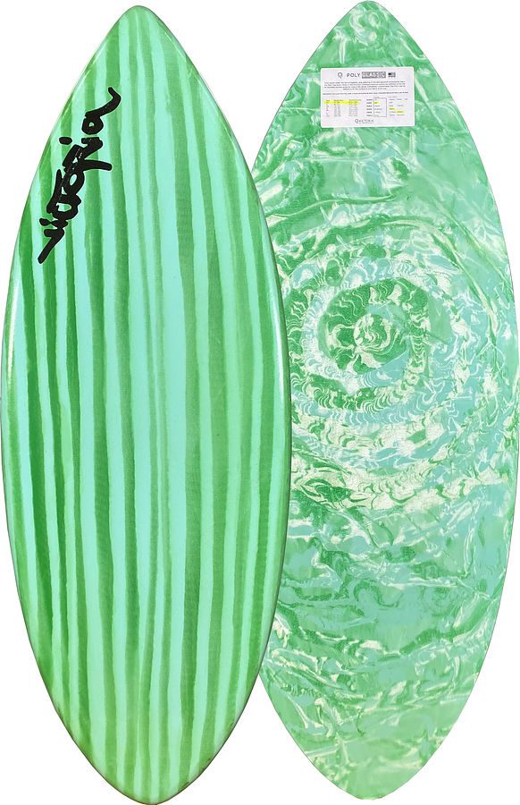 Victoria Skimboards Poly Classic Carbon Epoxy Green Stripes Green Swirl XS - Image 1